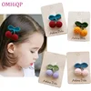 1 Pcs Cute 3D Cherry Hair pin Girl Kawaii Handmade Crochet Barrettes Girl Wool Knitting Headwear Women Hair Accessories 1