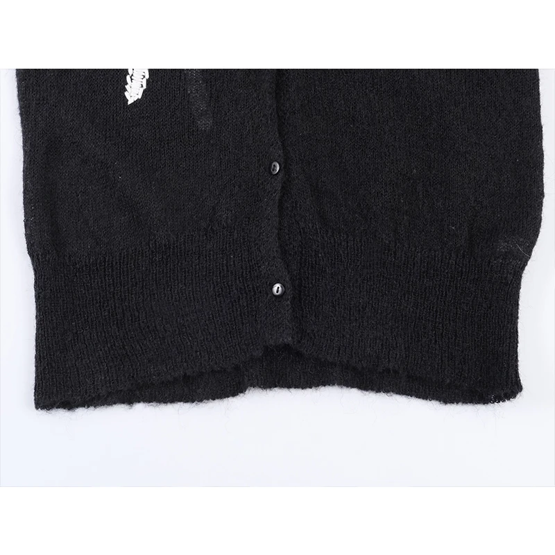 Casual Chic Women Cardigan Long Sleeve Flower Embroidery Elegant Knitting Cardigans 2025 Autumn Winter Knitwear Sweater Coat