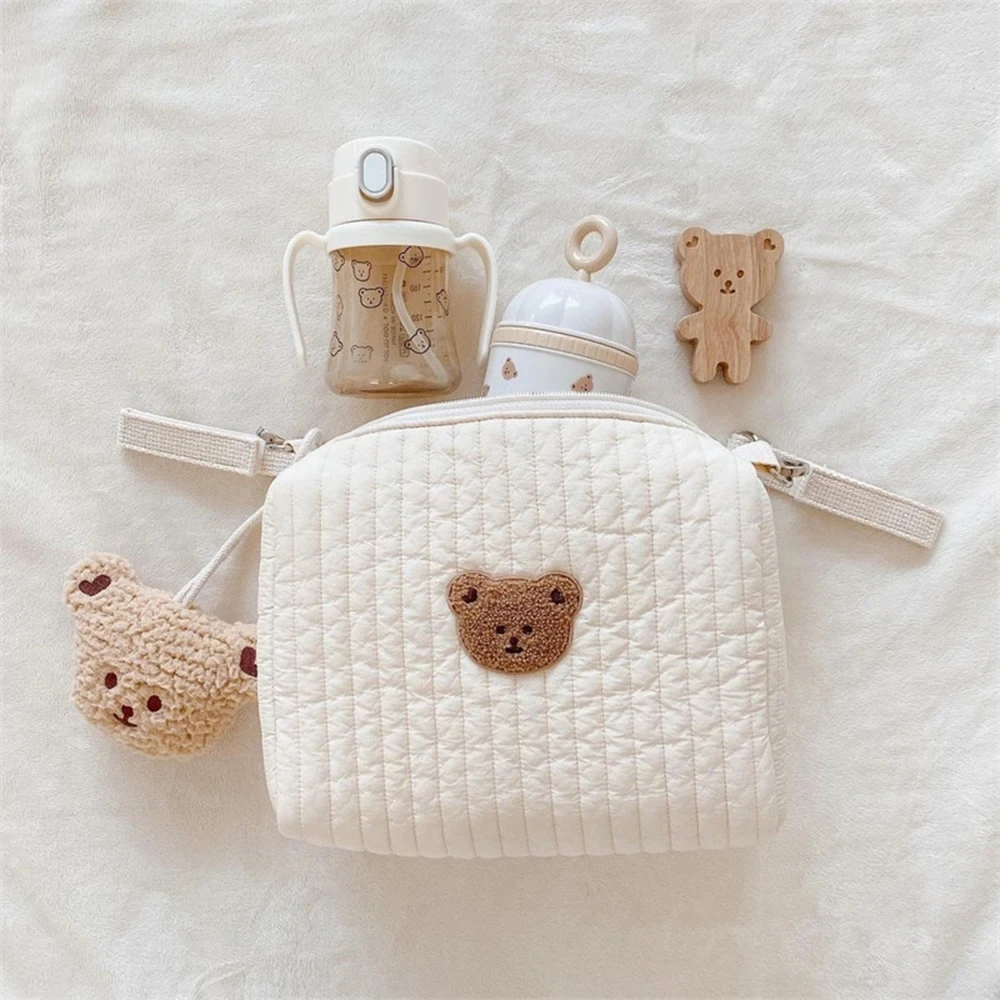 Baby Carriage Hanging Bag Personalized Name Multifunctional Outdoor Baby Bear Mommy Bag Customized Baby Stroller Storage Bags 4