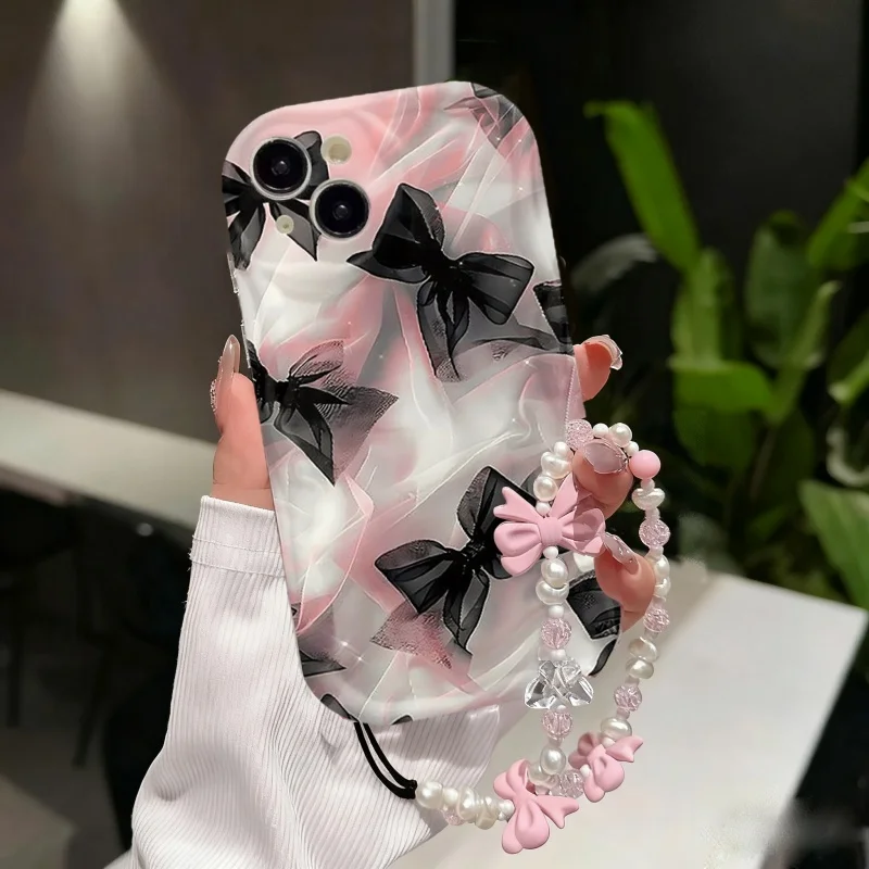 Butterfly Design Phone Case with Lanyard Attachment
