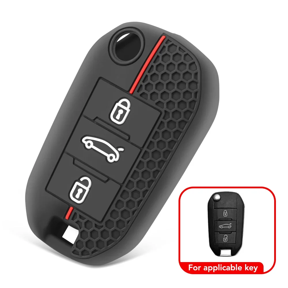 Silicone Key Cover Car Key Case For Citroen C5 C3 C4 C8 Berlingo For Peugeot Partner Rifter 208 308 508 407 2008 3008 Expert key case cover key case
