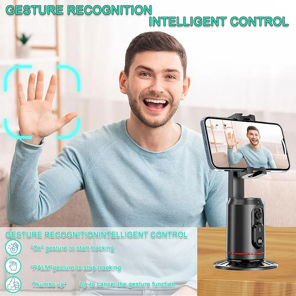 Auto Face Tracking Mobile Phone Holder 360&deg; Rotation Gimbal Stabilizer Smart Shooting Camera Mount for Live Vlog Streaming Video