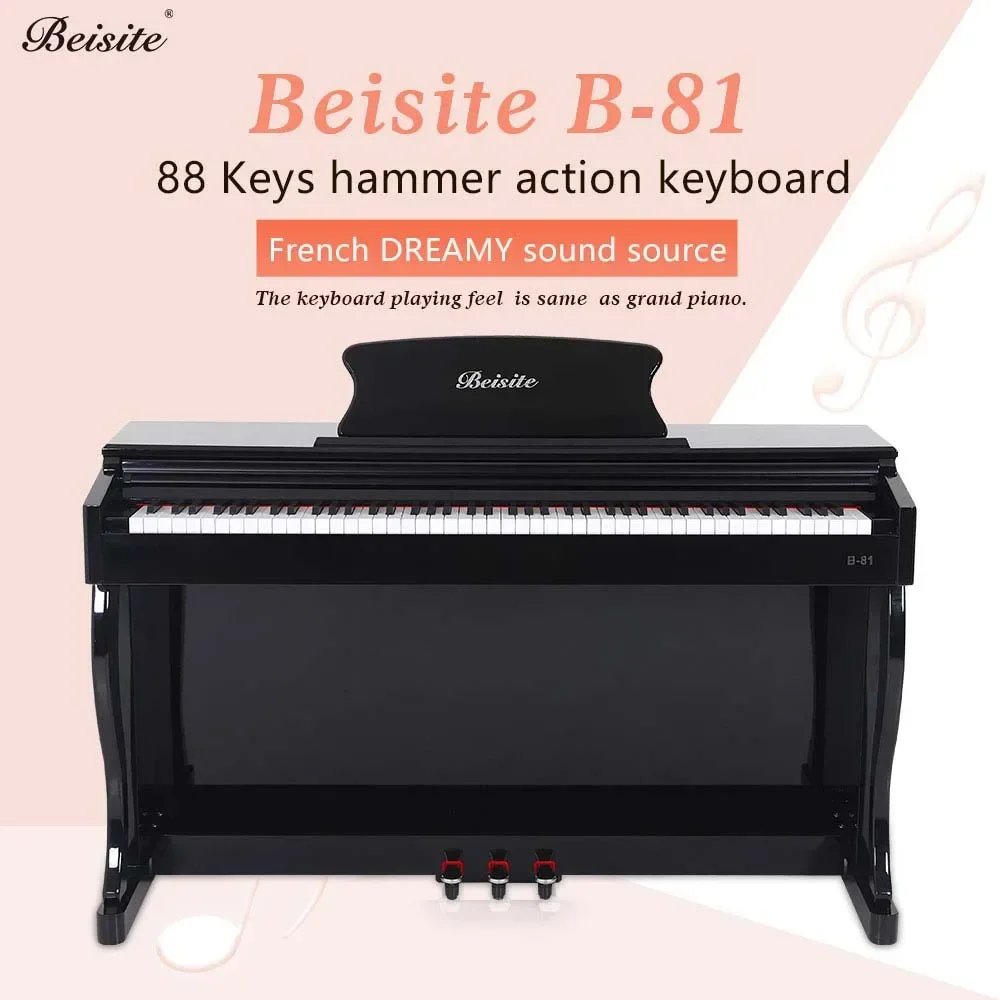 Beisite B-81 Upright 88 Keys Hammer Action Keyboard Electronic Piano