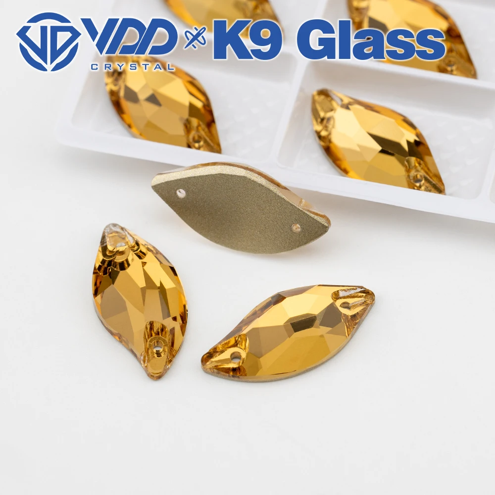 VDD Blatt Mehrere Farben Top Qualität K9 Glas Nähen Auf Strass Kristall FlatBack Nähen Steine Für DIY Kleidung Dekorationen – Detail 12