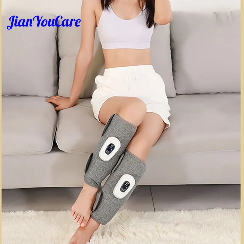 JianYouCare Portable 360° Air Pressure Calf Massage Hot Compress foot Muscle Blood Circulation Relief fatigue Presotherapy tool