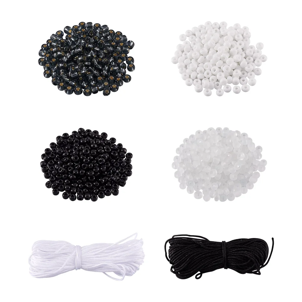 Kissitty Mixed Color Morse Code Message Bracelet Making With Glass Seed Beads Nylon Thread For Bracelet Necklace DIY Kits Sets