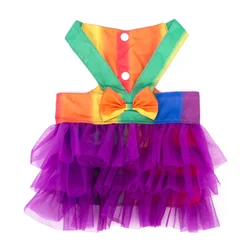 Elegant Lace Dog Dress with Bowknot - Breathable and Comfortable Pet Outfit - L (Multicolor)