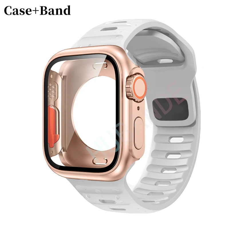 Premium Silicone Strap & Case with Screen Protectors