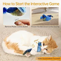 Indoor Interactive Birds Toy for Cat Chasing Teasing Toy Sounding Catnip Cat Teaser Toy Self-hilarity Wall Hanging Birds Cat Toy 4