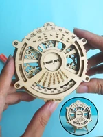 3D Wooden Puzzle Perpetual Calendar Mechanical Gears Toy Building Set Brain Teaser Games Engineering Toys model kits handmade 1