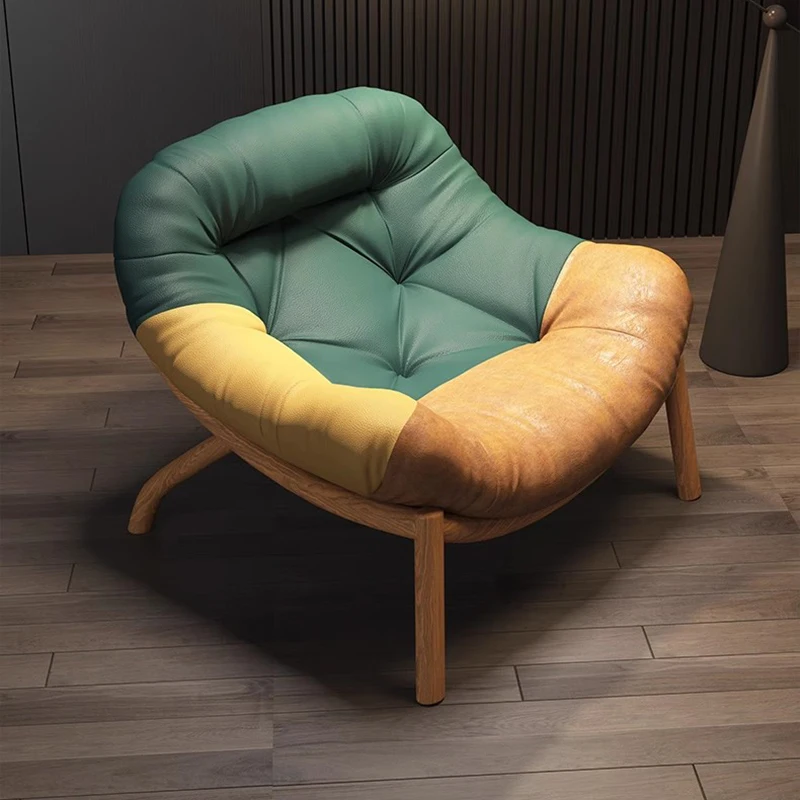 우드 레그 이탈리아 거실 의자, 현대 싱글 릴렉스 리클라이너블 거실 의자, 북유럽 스타일, 살롱 가구 