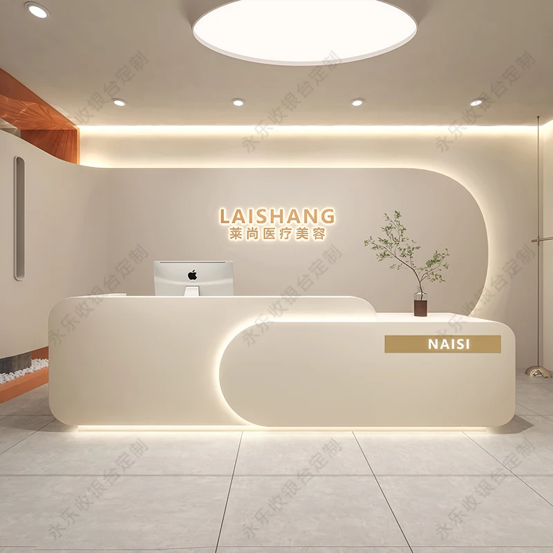 Luxury Reception Desks European Hospital Mobile Luxury Cashier Table Information Siting Scrivania Per Ufficio Luxury Furniture