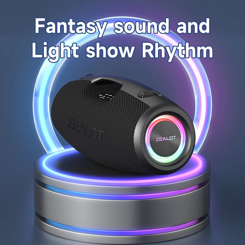 ZEALOT S78 120W High power bluetooth speaker portable RGB colorful light waterproof wireless subwoofer 360 stereo surround TWS 4