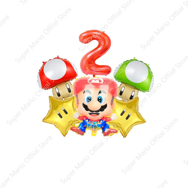 Super Mario Bros Foil Balloon Set Birthday Party Decoration Supplies Cartoon Anime Theme for Wedding Celebrate Christmas Gifts