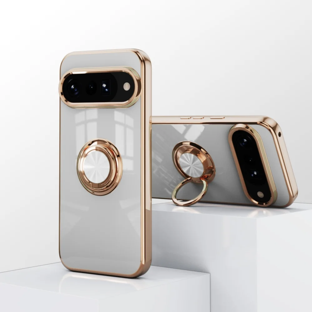 Shockproof Plating Ring Holder Case with Car Magnetic Bracket
