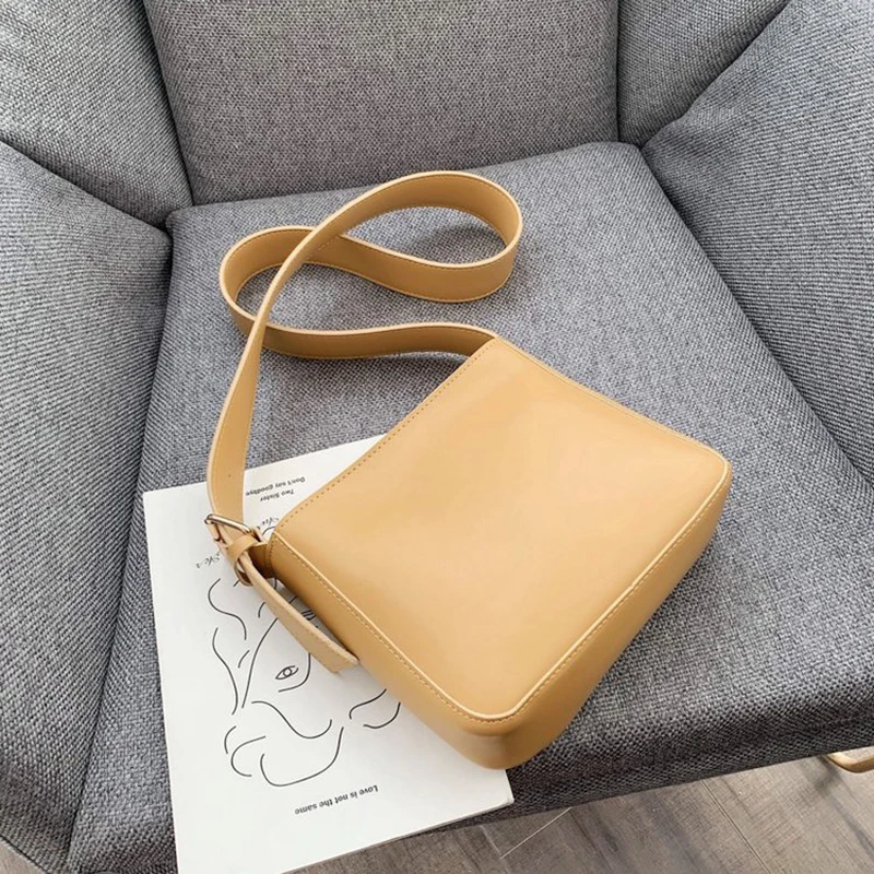 Vintage PU Leather Shoulder Bags for Women 2022 New Korean Fashion Simple  Designer Square Crossbody Messenger Bags Handbags - AliExpress