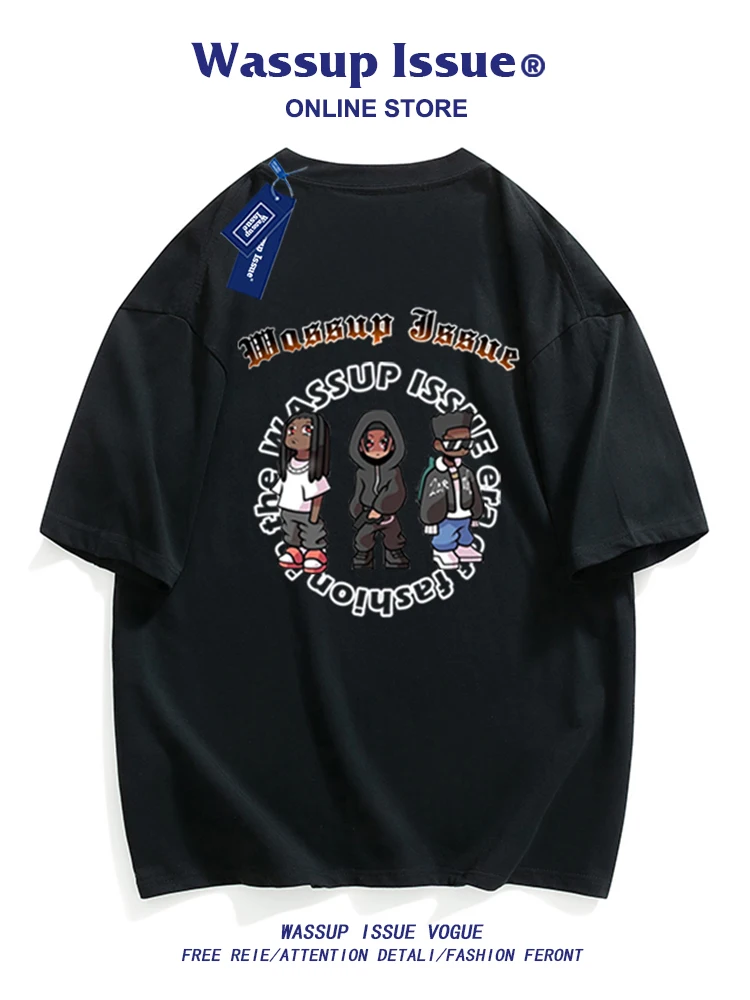 

Американский модный брендовый Повседневный минималистичный мужской летний Свободный Топ с рукавом до локтя в стиле хип-хоп