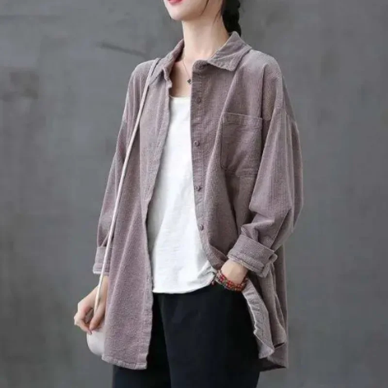 Рисунок 2 - Женская Вельветовая рубашка-куртка в стиле ретро