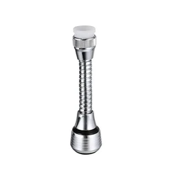 Stainless Steel Rotating Faucet Bubbler and Water-Saving Spray Extender (Light Grey)