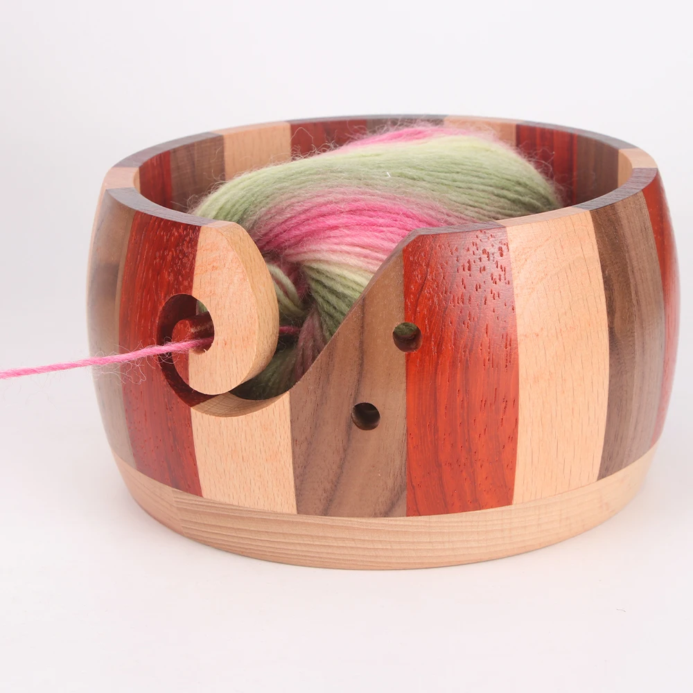 

DIY Wooden Yarn Bowl Crochet Organizer Storage Holder Non Slip Eco-friendly New Handmade diy For Knitting Crochet Skeins