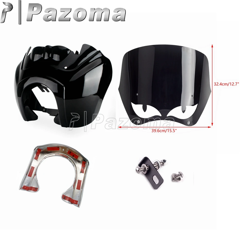 Club Style Headlight Cowl Fairing Windshield For Harley Softail Street Bob FXBB 114 FXBBS Low Rider FXLR Standard FXST -