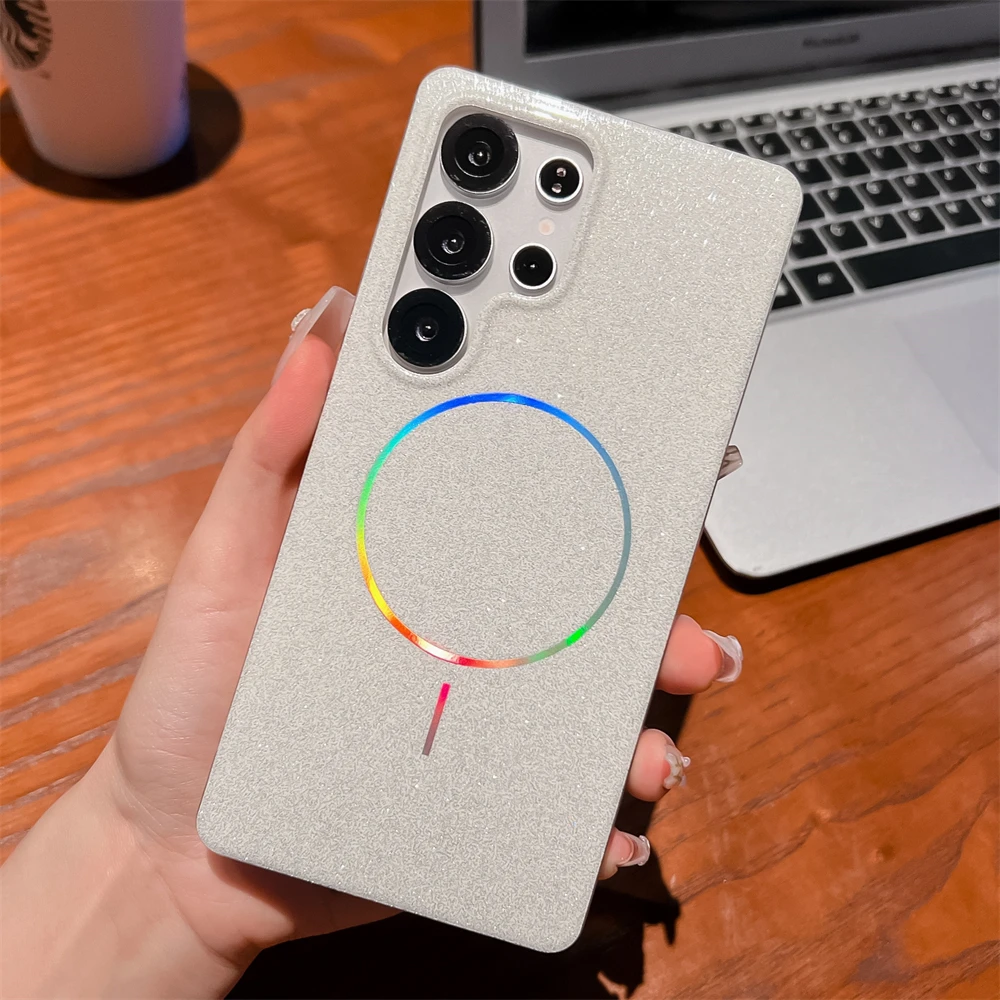 Glitter Bling Shockproof Magnetic Phone Case with Wireless Charging Compatibility