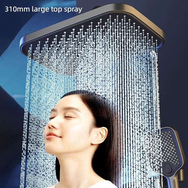 ความสูงปรับระบบฝักบัวอาบน้ําหลายโหมดชุดฝักบัวสแควร์สเปรย์ฝักบัวอาบน้ําแรงดันสูง Combo ใหม่อุปกรณ์ห้องน้ํา 3