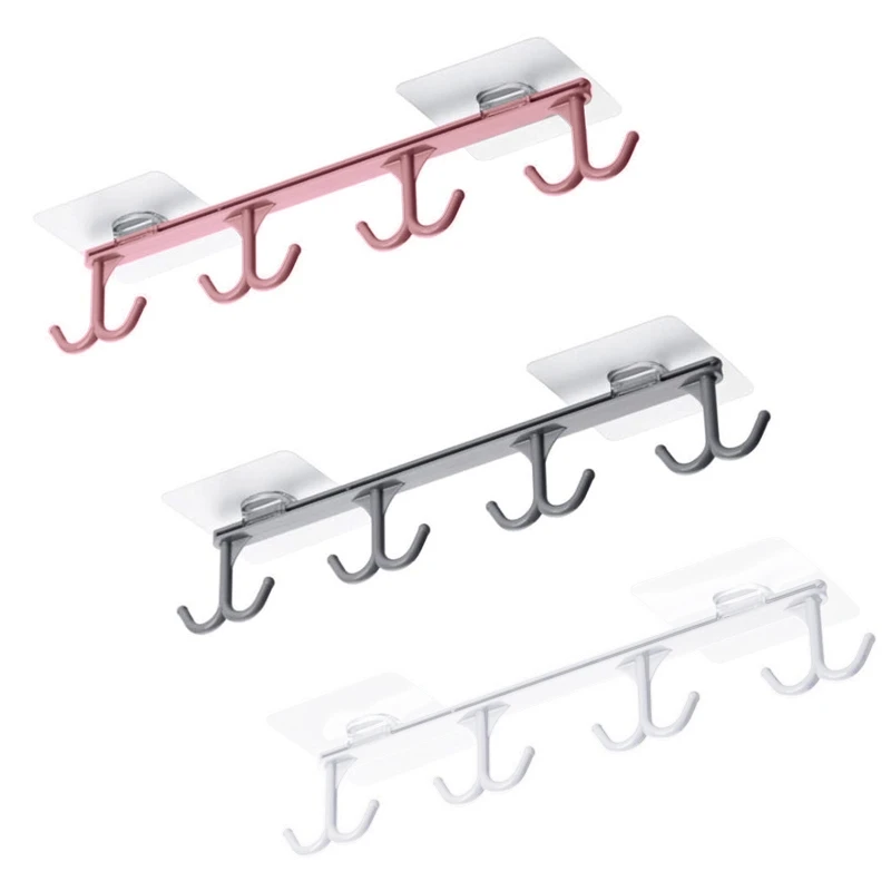 

Cups Hanging Scarf Utensils Under Strong Holder Hanger Belt Mug Hook Racks Tableware For Kitchen Coffee Cabinet Adhesive