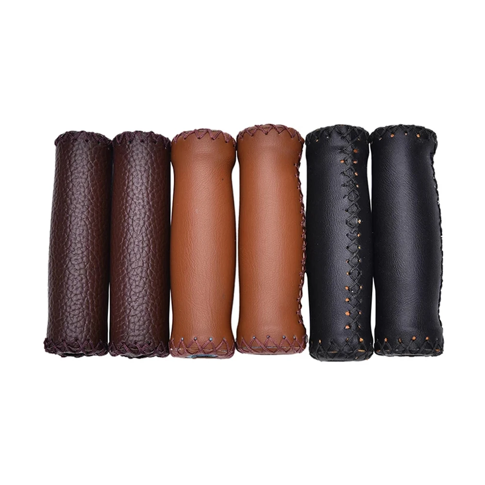 Mountain Bike City Bike Road Bicycle Handlebar Grips Leather Bicycle Grips Vintage Retro Cycling Grip
