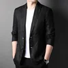Spring Summer 2024 new high-quality men's fashion handsome linen suit Thin men's coat fabric composition 100% linen  blazer 4