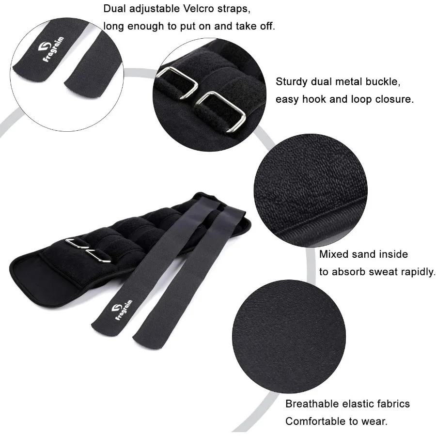 Ankle Weights for Women, Men and Kids - 20Lbs Pair (10lb x 2) Strength Training Wrist/Leg/Arm Weight with Adjustable Strap for J