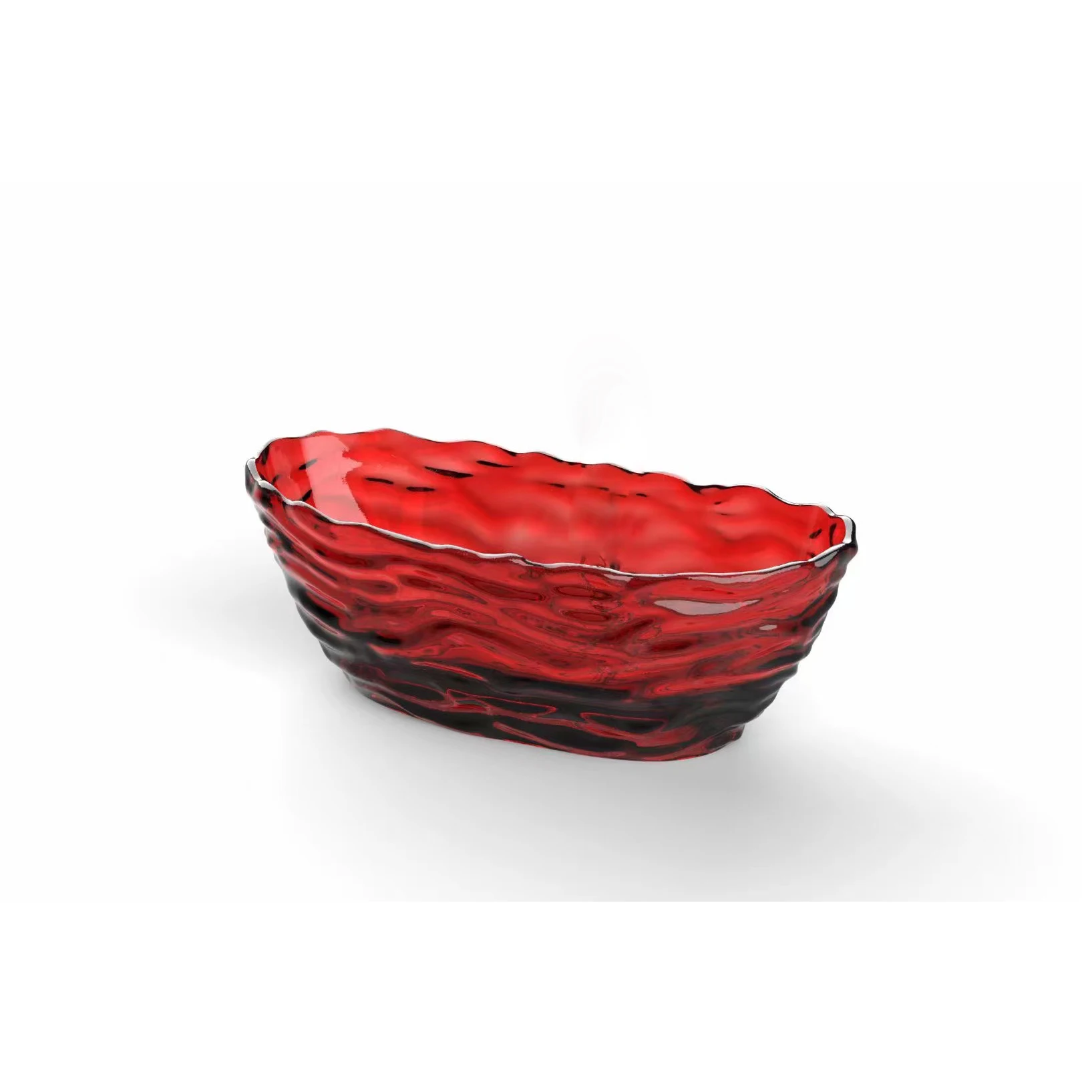 1750x785x640mm Oval Resin Ripple Bathtub Freestanding Floor Mounted Burgundy Tansparent Tub BV001-1