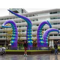 Giant Purple Inflatable Octopus Tentacle With Blower For Halloween Outdoor Events Commercial Performance Stage Roof Party Decor 2