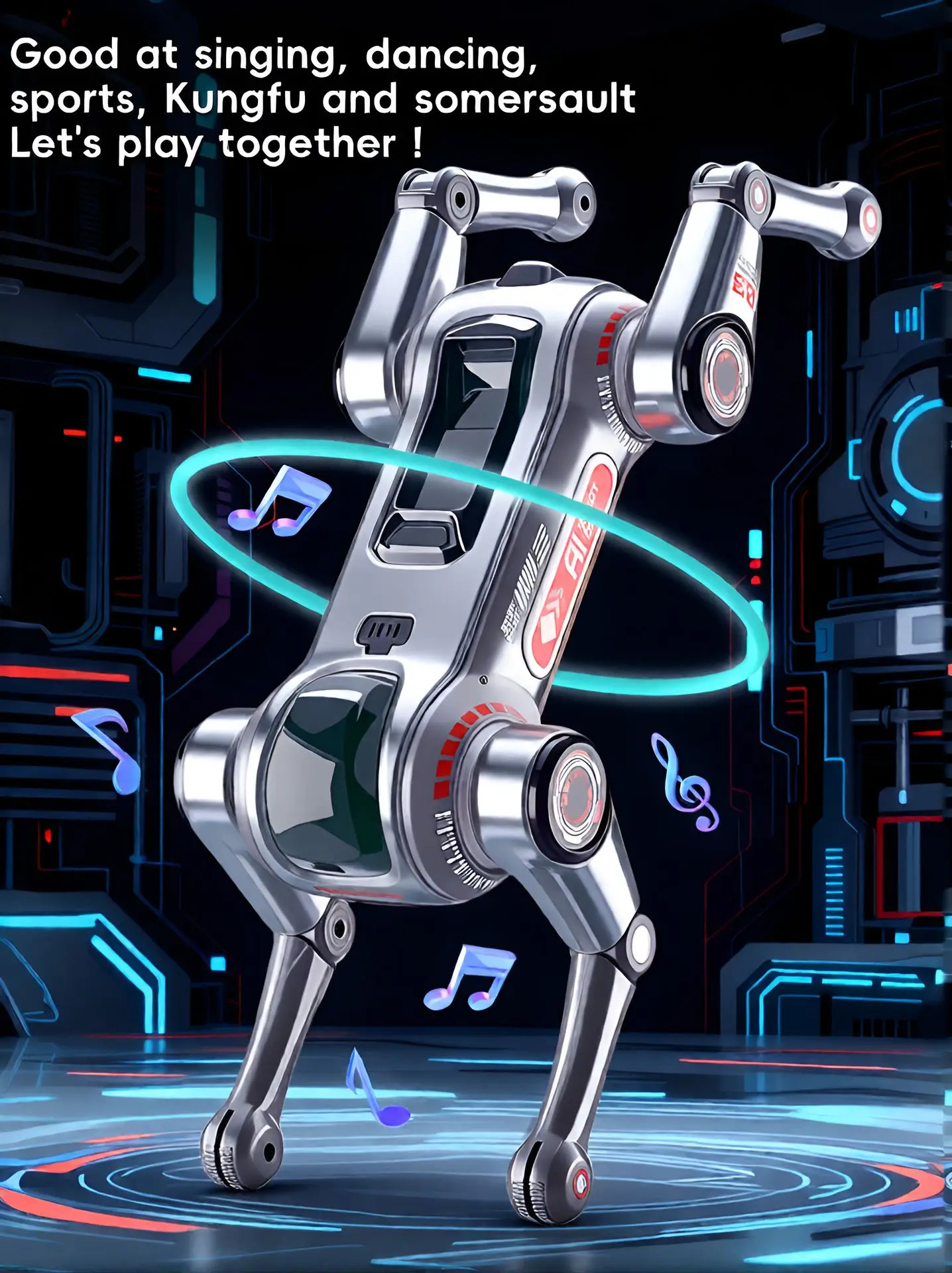 Teeggi Cane Robot Multifunzione RC, Giocattolo Educativo Intelligente Elettrico, Robot Bionico Smart per Bambini, Regalo - immagine 3