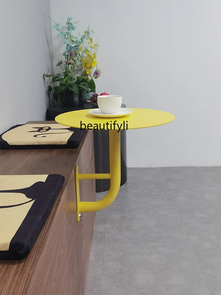 

zqNordic Minimalism Milk Tea Shop Wall Mount Decoration Small Table Minimalist Creative Coffee Shop Occasional Table