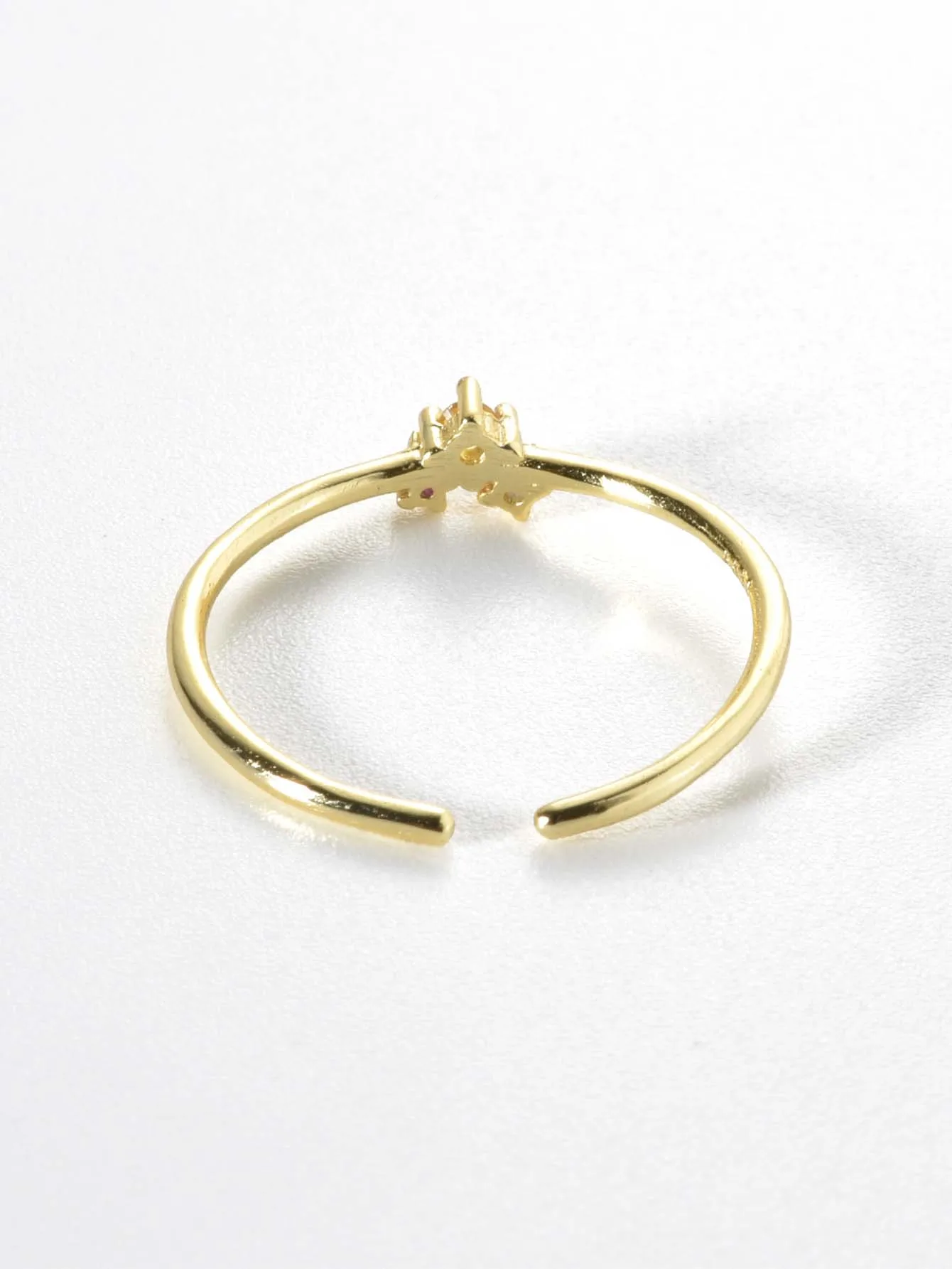 925 Sterling Silver Gold Coated Silver You And Me Tourmaline Ring Gold Coated Sapphire Rainbow CZ Zircon Crystal