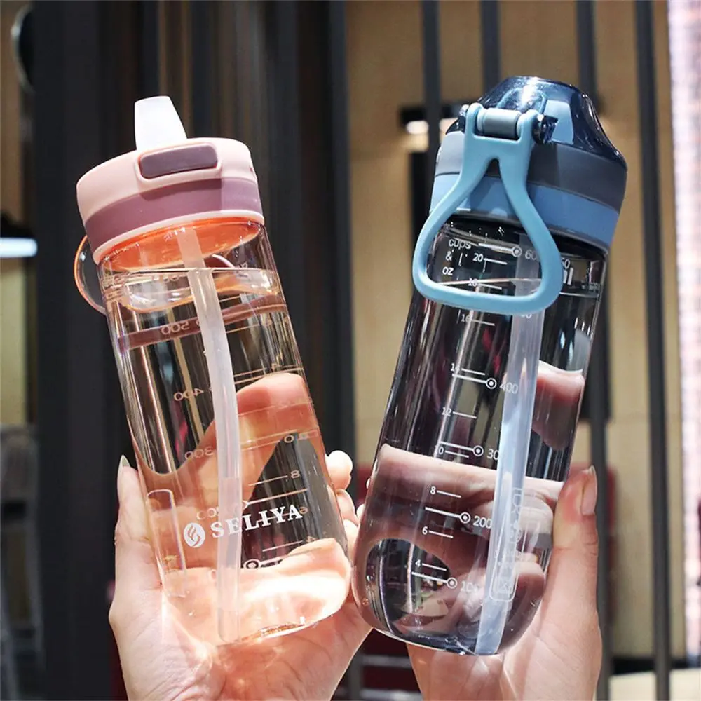 빨대 휴대용 스포츠 물병, 누출 방지 체육관 병, 음료 머그잔, BPA 프리, 어린이 물병 컵, 650ml, 신제품