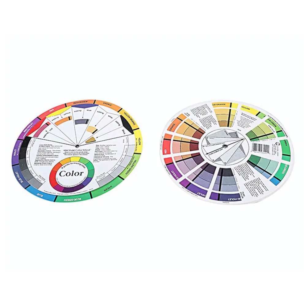 2Pcs 회전 컬러 믹싱 보드 네일 아트 페인팅 학습을 위한 창의적인 도구 여성 메이크업 블렌딩 가이드