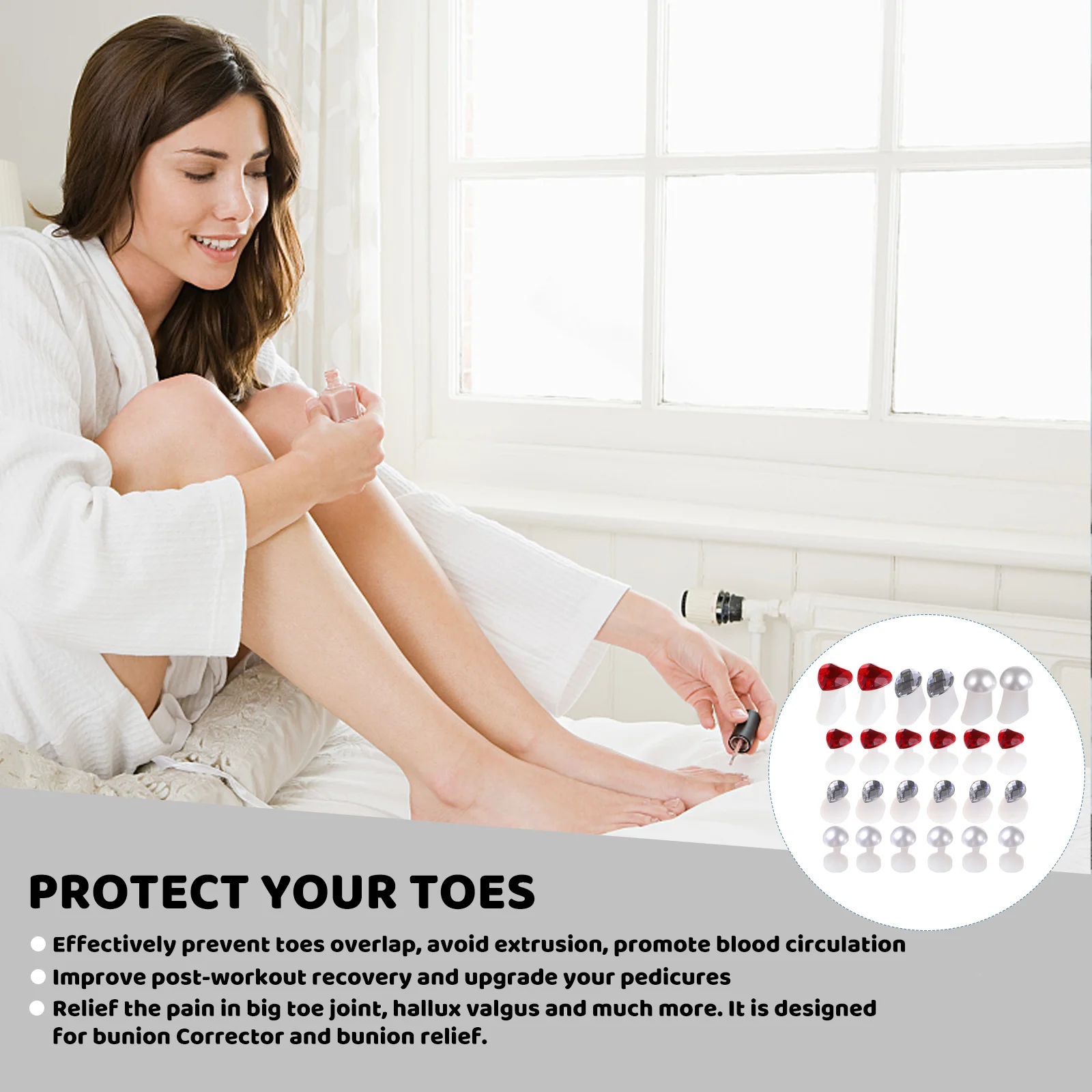 Metallic Silicone Finger Divider Custom-made Windmill Pedicure Tool Nail Toe Separator
