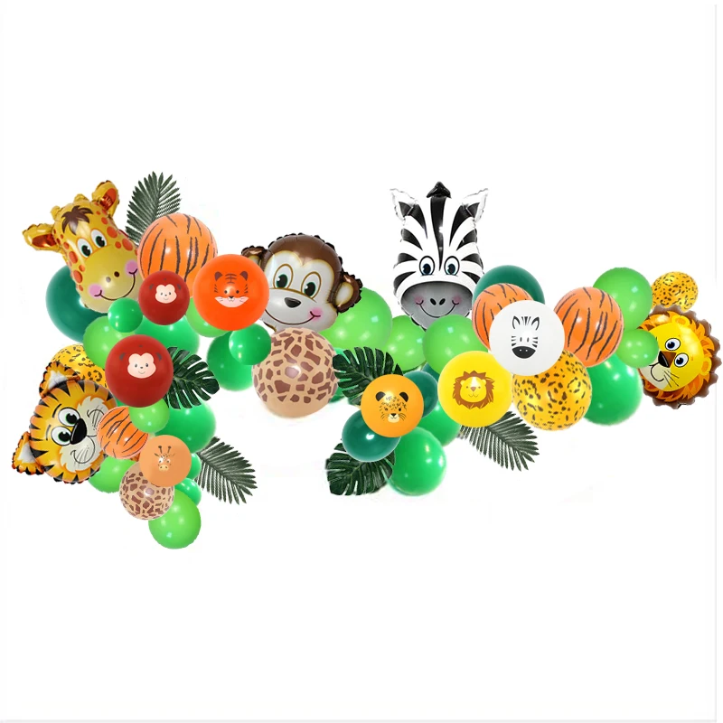 

Animal Arch Ballon Lion Monkey Foil Balloons Garland Tower Giraffe Tiger Kids Jungle Safari Birthday Party Decoration DIY Supply