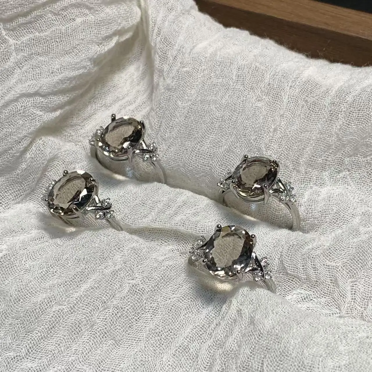 11MM Natural Smoky Quartz Ring Adjustable Female Ring Jewelry for Women Gift Wholesale High Quality Vintage Fine