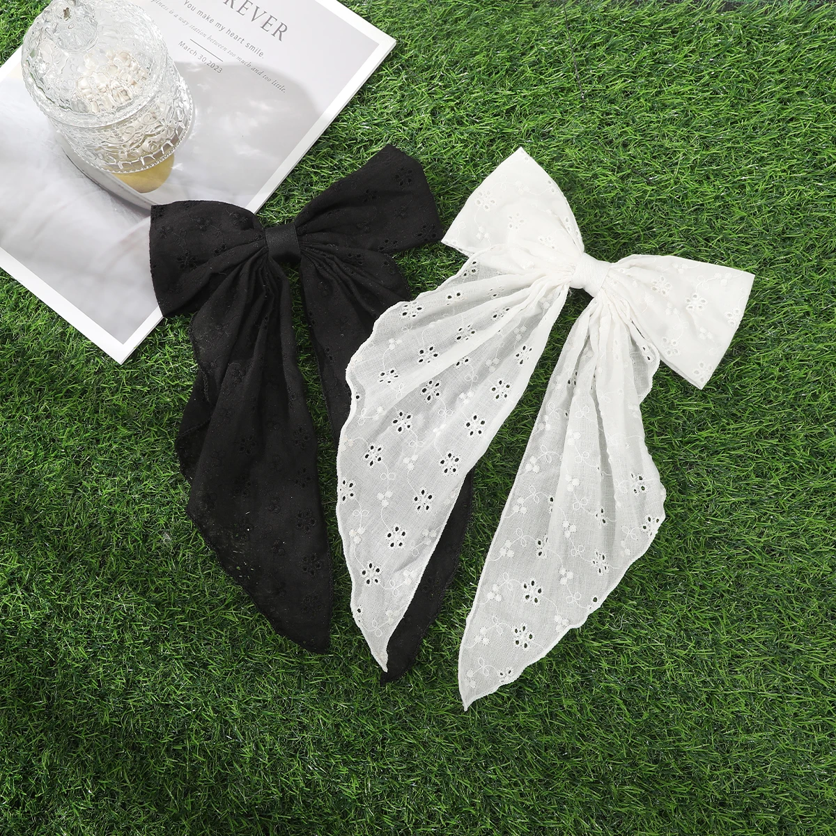 Bow Large Spring Clip Girls Summer Sweet Ponytail Hairpin Barrettes For Women White Sweet Hair Accessories Fashion Hair Clip