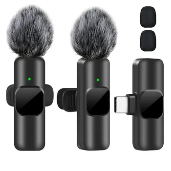 K60 Wireless Lavalier Microphone Mini Audio Video Recording Mic For iPhone Android Laptop Live Gaming Mobile Phone Microphone 1