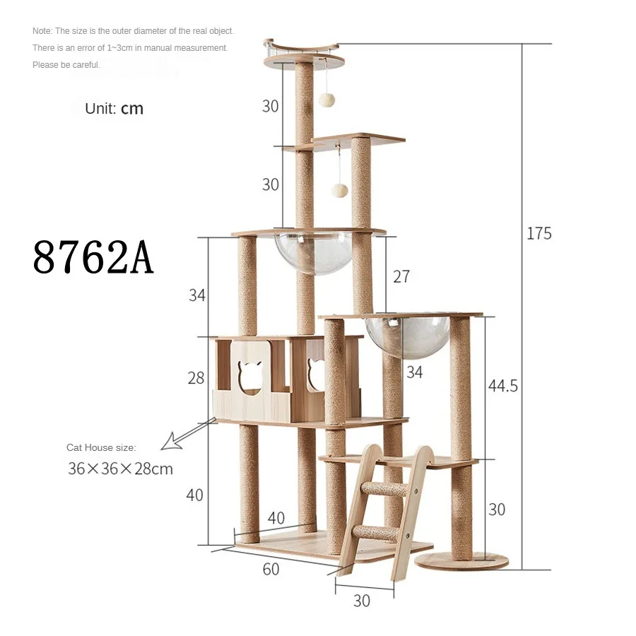 thumbnail image 1 of Cápsula espacial de lujo para gatos de seis pisos, trampolín ecológico para gatos para todas las estaciones, casa multifuncional para gatos, 1 of 5