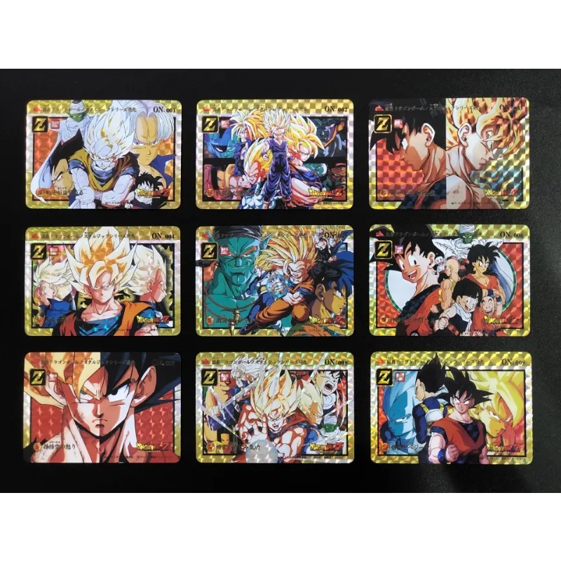 

Dragon Ball DIY Vegeta IV Son Goku Trunks Android 17 OP01 Grid Flash Double-sided Oil Coated Film Process Game Collection Cards