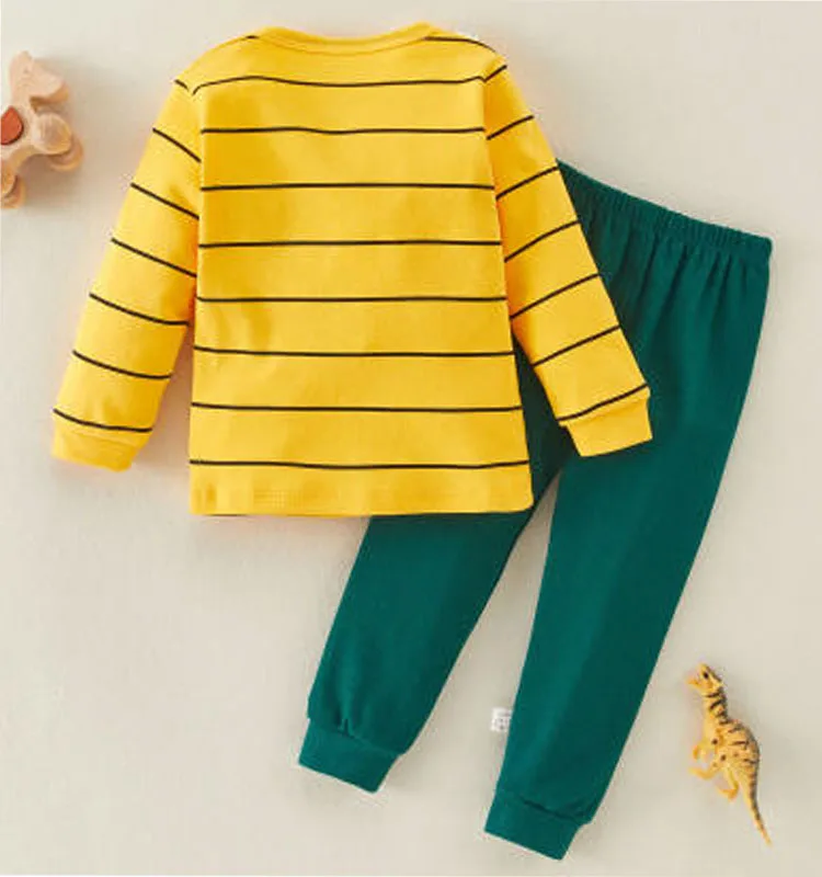 Kids Pajamas Set 2-Piece Autumn Winter Children's Underwear Cotton Baby Boy's Long Pants Home Clothes