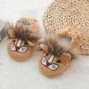 Toddler Boy Slippers Cartoon Lion Plush Warm Shoe Little Kid Winter House Shoes Soft Rubber Sole Home Indoor Footwear Baby Items