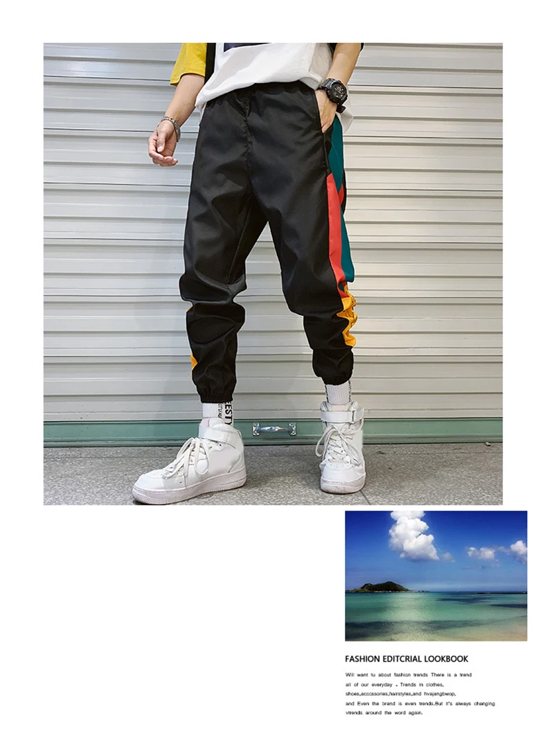 Harajuku Track, Basculador Sweatpant, Algodão Techwear, Calças Masculinas