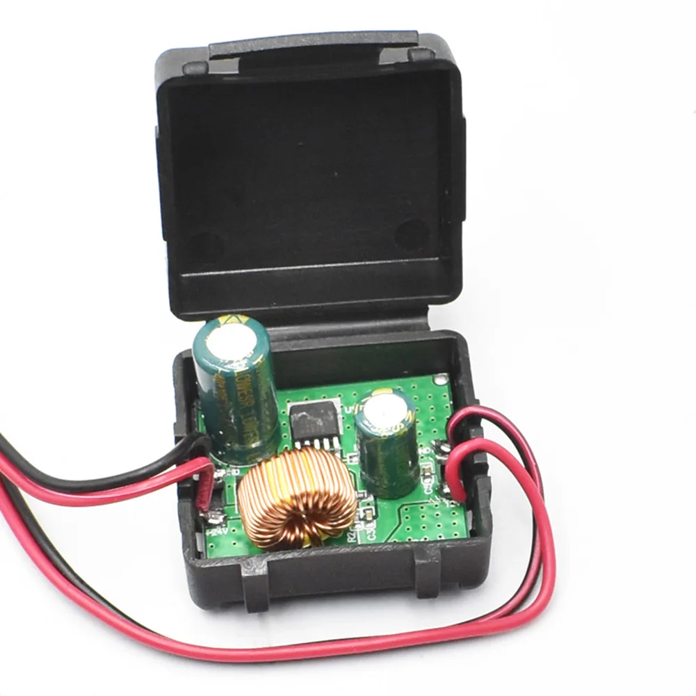 1x Vehicle Power Step-down Voltage Regulators Output Black Wire Camera Negative Output Red Line Camera Positive 39x36x26mm 47g