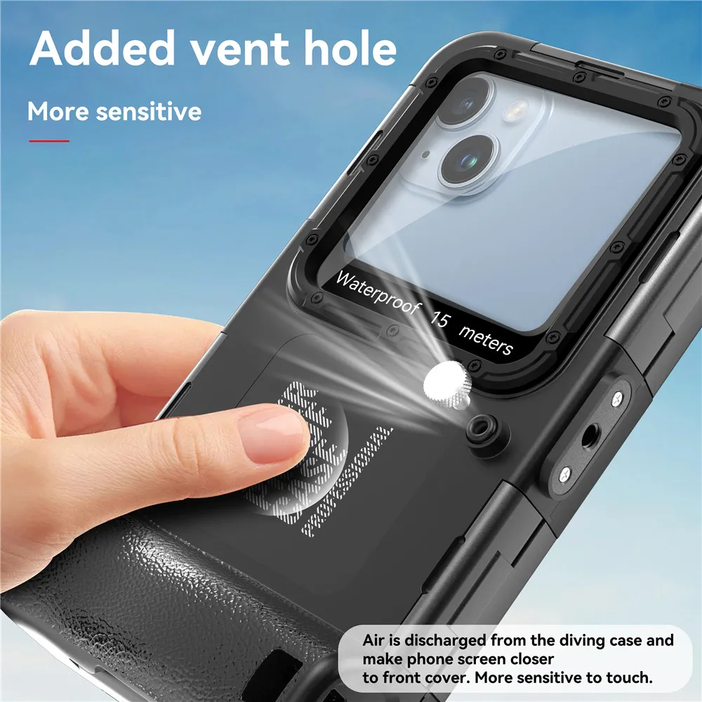 ShellBox Box For iPhone 16 Pro Max 16E 15 14 13 12 Waterproof Case IP68 Standard Professional Diving Photography Phone Cases